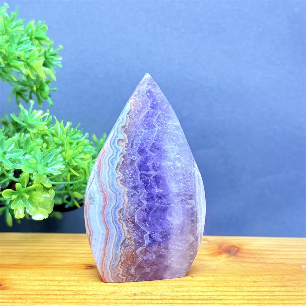 Natural Amethyst Agate Crystal Ornaments Dreamy Energy Gemstone for Meditation Spiritual Cultivation Home Decor