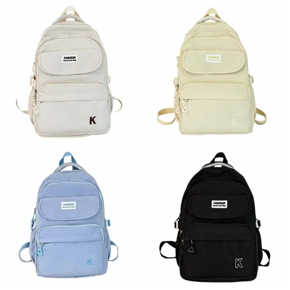 Korean Students School Bags Lightweight Waterproof College Student Backpack Zipper Closure Adjustable Straps Girl's Backpack