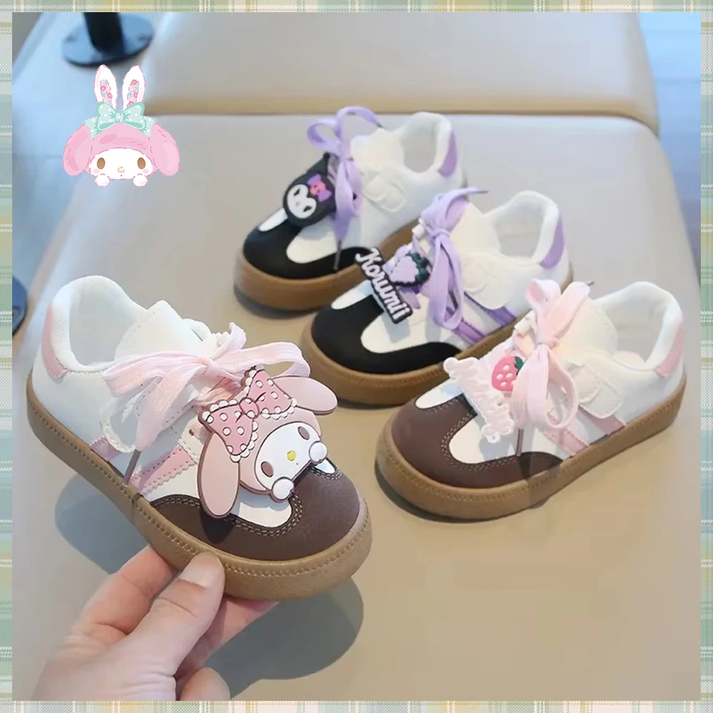 Cartoon Kuromi My Melody Sanrio Children's Casual Shoes Girls Board Shoes Anti-Slip Soft Bottom Kids Sport Shoes Boys Snearkers