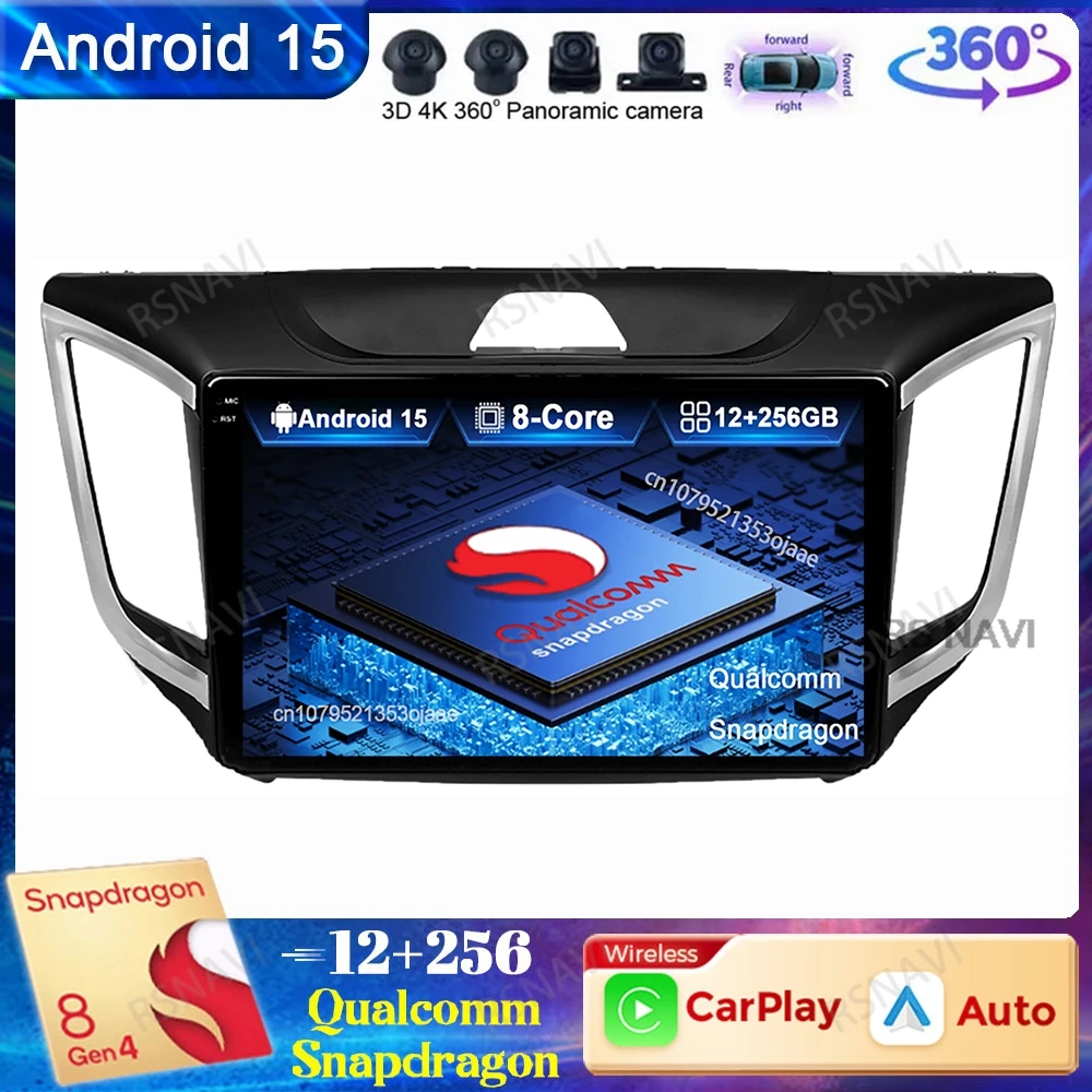 

Android 15 Car Radio For Hyundai Creta Ix25 2015-2019 Autoradio Head Unit Qualcomm Stereo Navigation BT DVD Viedo Player DSP GPS