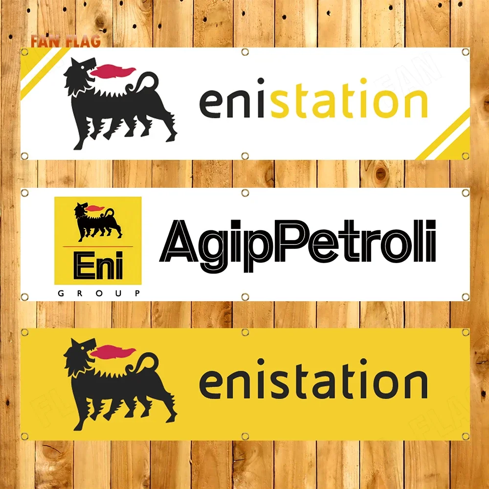 60X240Cm Agips Enis Racing Car Oil Banner Flag Polyester Printed Garage Or Outd…