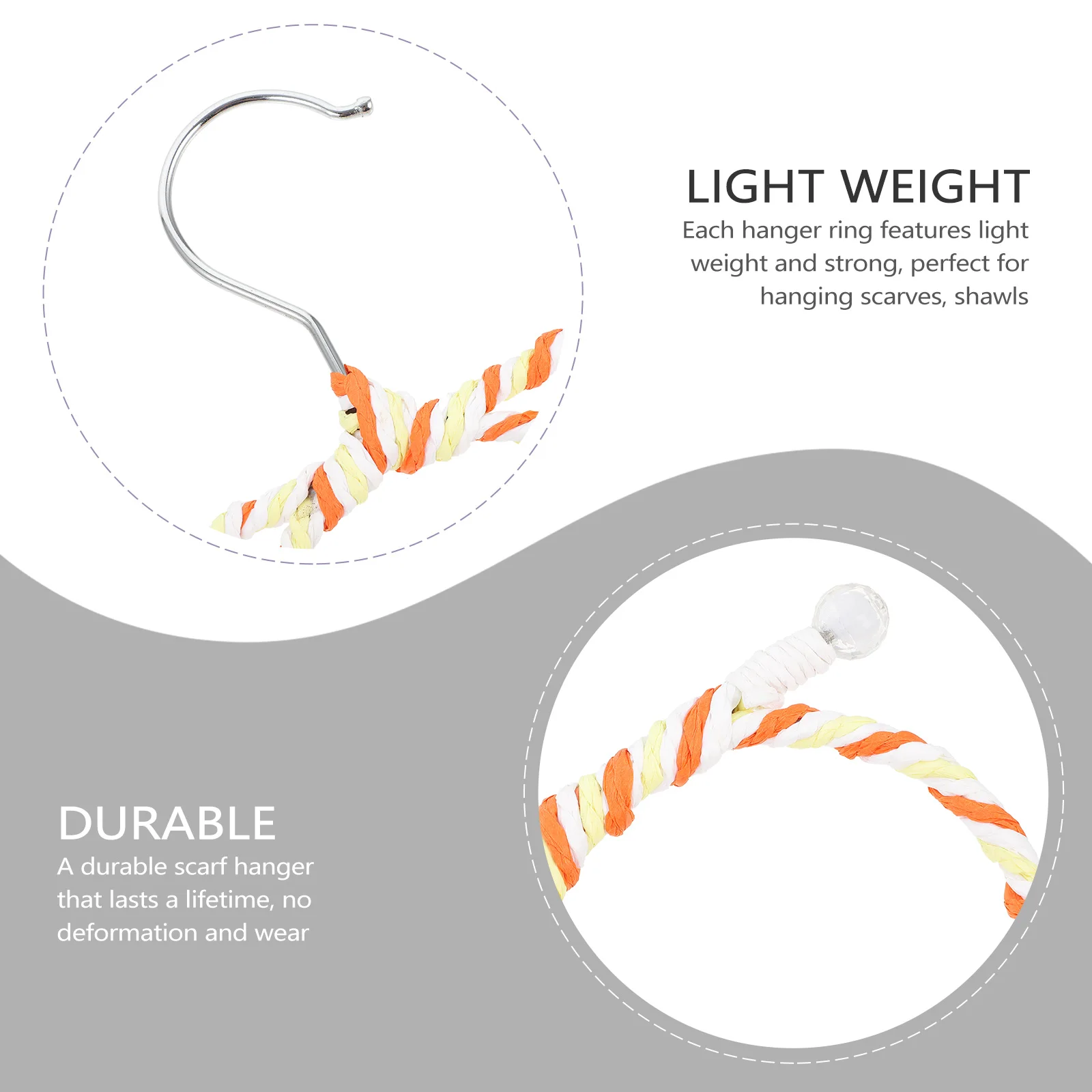 

2Pcs Foldable Hanger Natural Paper Rope Iron Hangers for Closet Storage Foldable Design Strong Household Ties Hangers Capacity