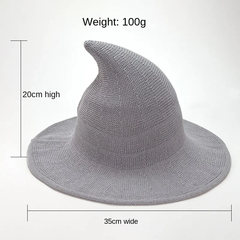 Fashionable Casual Witch Hat Magician Witch Hat 2024 New Halloween Hat Wool Wizard Hat