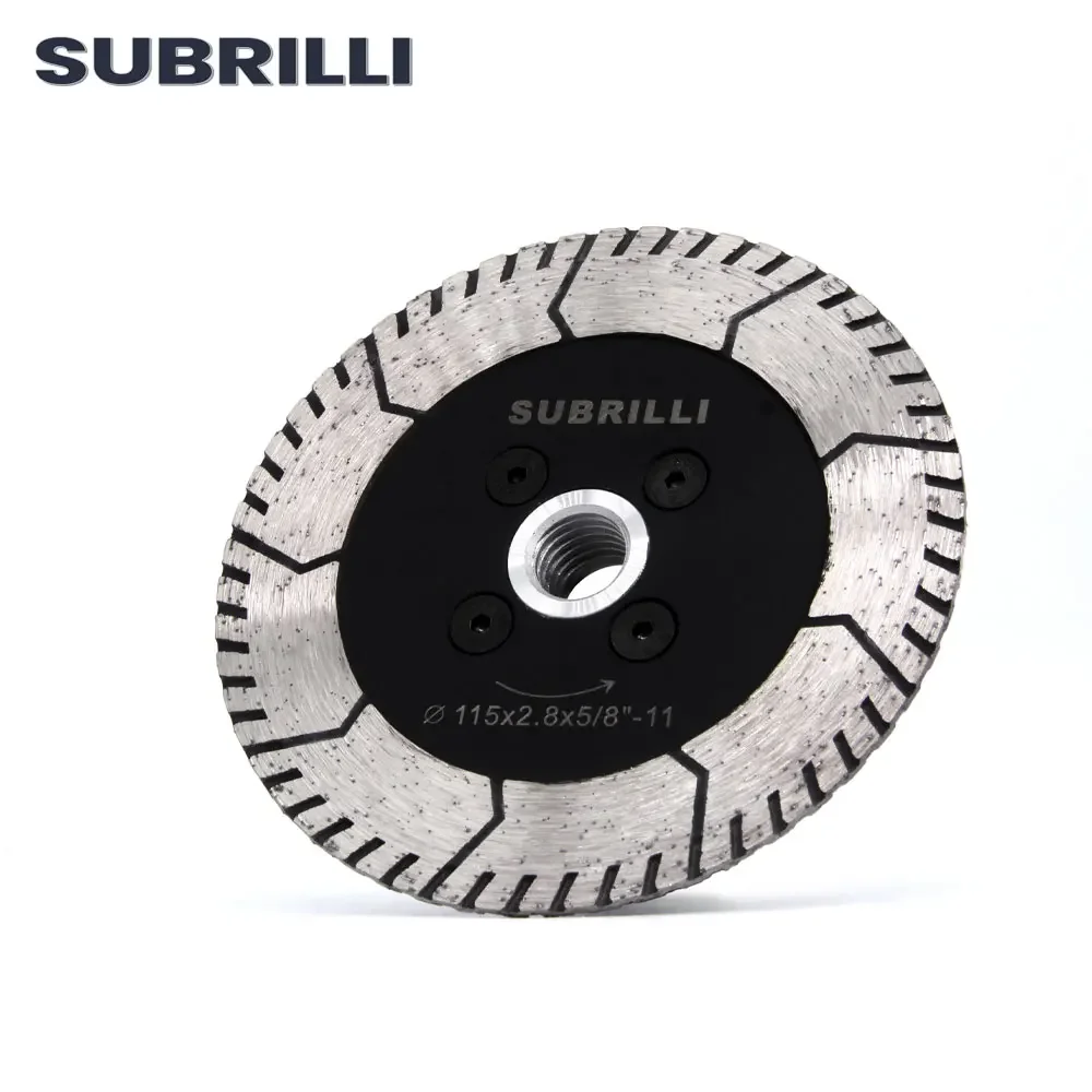 SUBRILLI 115mm Diamond Dual Saw Blade M14 Thread Hot Pressed Cutting Grinding Disc Stone Granite Marble Concrete Cut Blade 4.5\