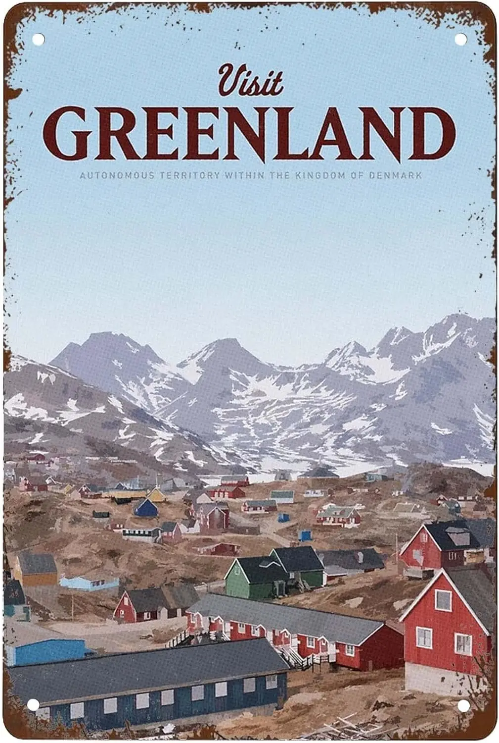New Metal Tin Sign Visit Greenland Man Cave Bathroom Kitchen Garden Bar Wall Art Christmas Halloween Girlfriend Boyfriend ;