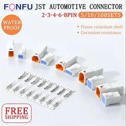 Jst-02R Motorcycle Micro Connector 2/3/4/6/8-Pin Automobile Rearview Mirror Small Current Harness Waterproof Plug 03T-JWPF-VSLE