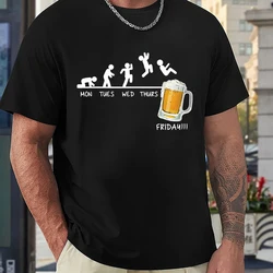 I Need Beer Letter Print T-shirts For Men Summer Short Sleeves Casual Crew Neck Tshirt Funny Beer T-shirts Men Beer Lover Gifts