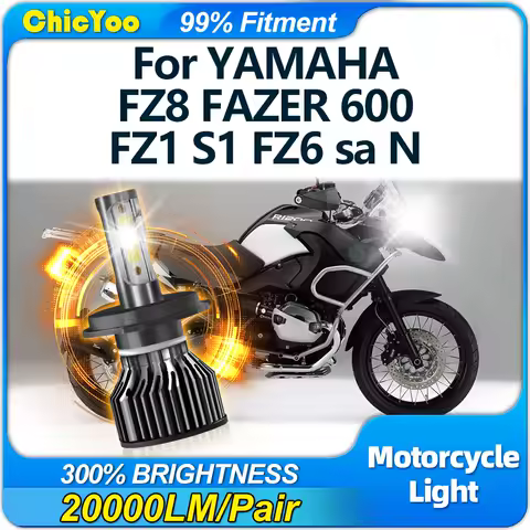 120W LED Motorcycle Headlight Bulb 20000LM 6000K White Hi/Lo Beam Moto Light 12V For YAMAHA FZ8 FAZER 600 FZ1 S1 FZ6 sa N