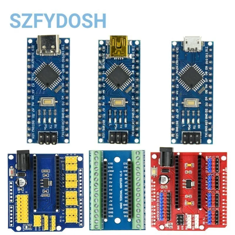 Mini / Type-C / Micro USB Nano 3.0 With The Bootloader Compatible Nano Controller For Arduino CH340 USB Driver 16Mhz ATMEGA328P