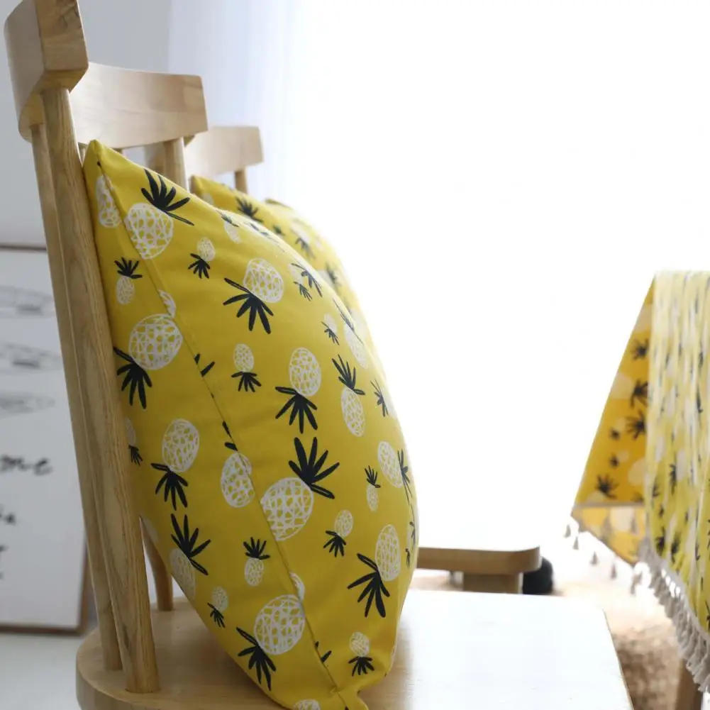 High-quality Throw Pillow Case  Washable Hidden Zipper Sofa Pillow Case  Decorative Printed Pineapples Sofa Pillow Cover