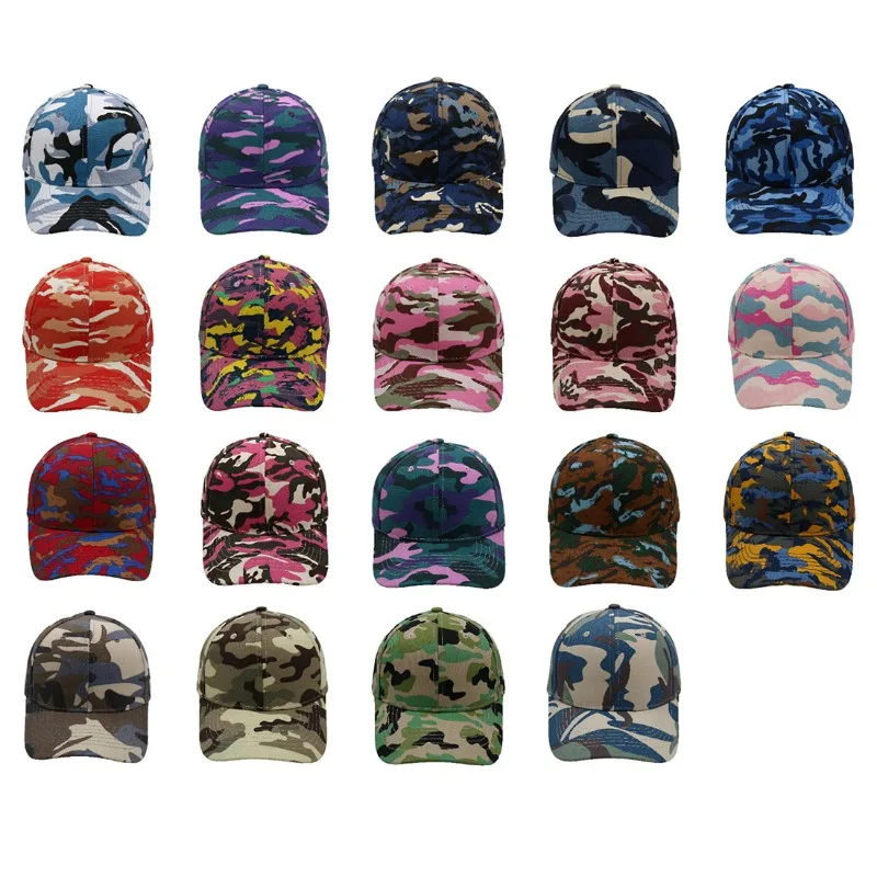 Custom Logo Jungle Camouflage Baseball Cap Men's and Women's Outdoor Tie-Dye Color Hardtop Cotton Adjustable Truck Driver Gorras