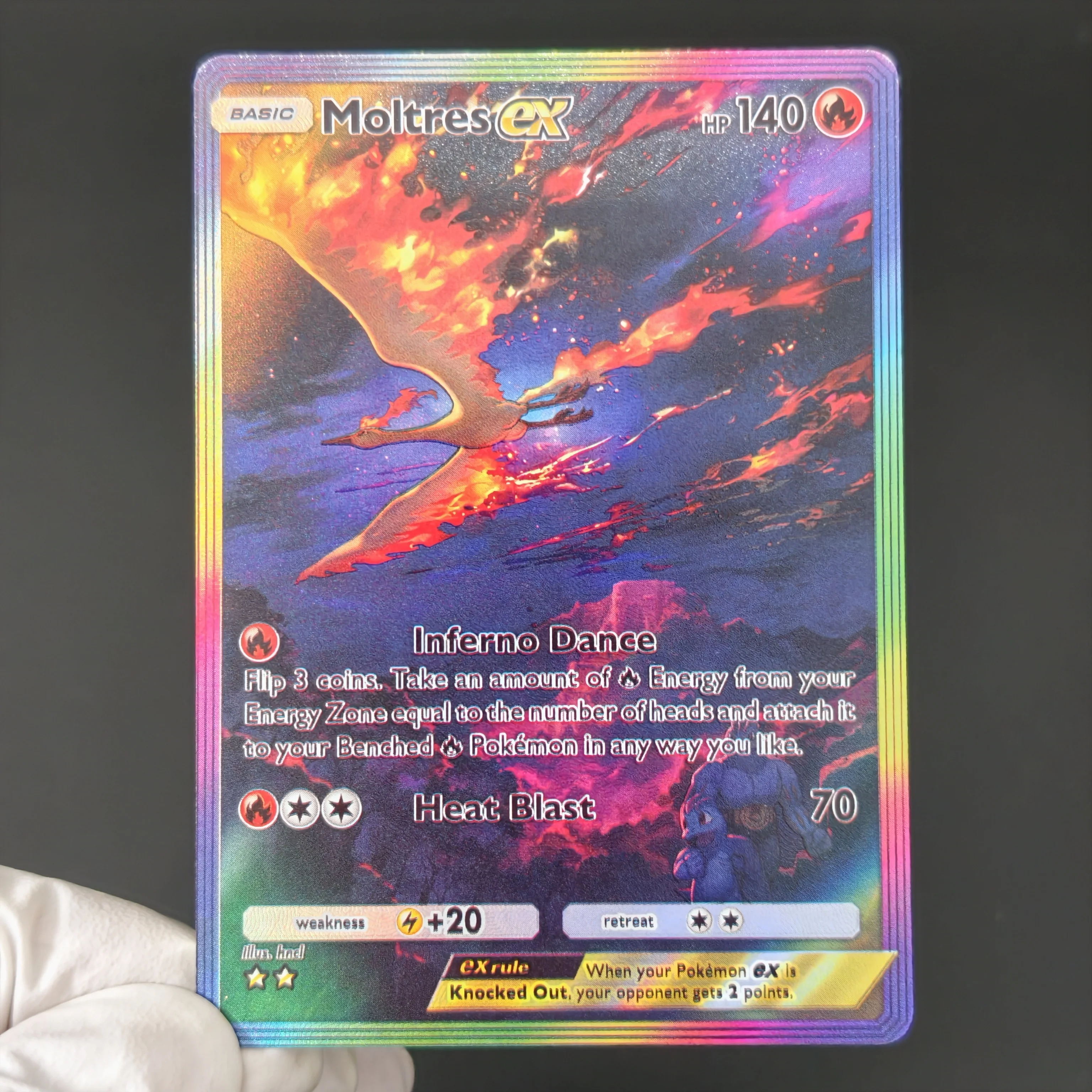 DIY/PKM TCG Pocket SAR Card English Mew EX Aerodactyl Dragonite Moltres Articuno Rainbow Textured Holo Collection Card