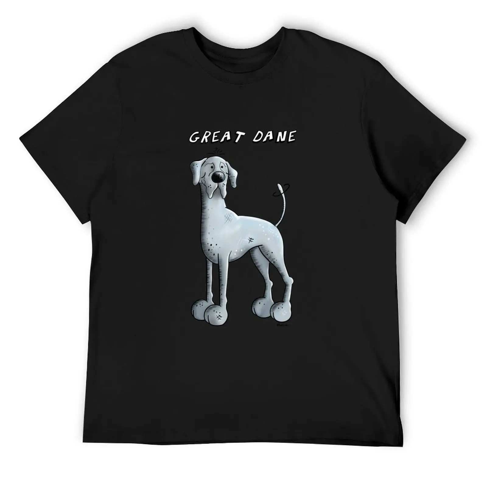 

Cute blue Great Dane Cartoon T-Shirt graphic shirts cotton graphic tees plus sizes mens workout shirts