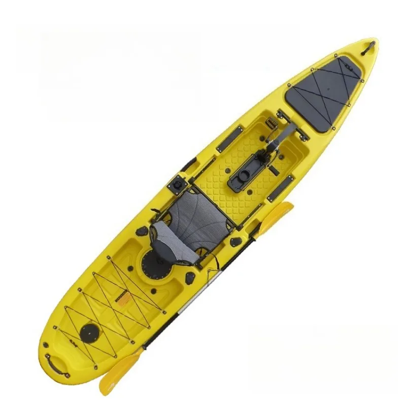 

2017 new foot type plastic luya fishing kayak, foot power system plastic boat, rowing boat