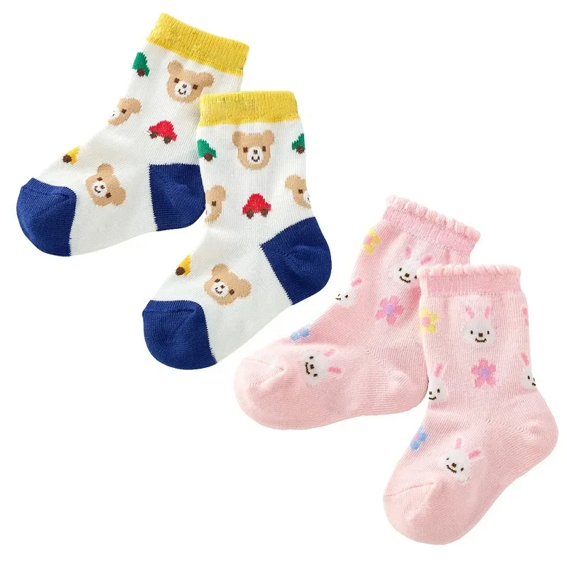 Princess Socks for Baby Girl Japanese Kids Socks Cartoon Little Bear Rabbit  Alphabet  in Tube Sock
