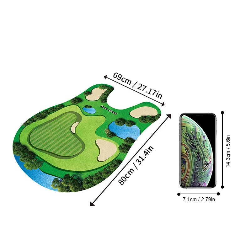 KNYYSECQ Mini-Toiletten-Golfspiel Kreatives Spaß-Golf-Sportset Grüner Filz Tragbarer Golfclub Übungsball Innen-/Außenspielzeug