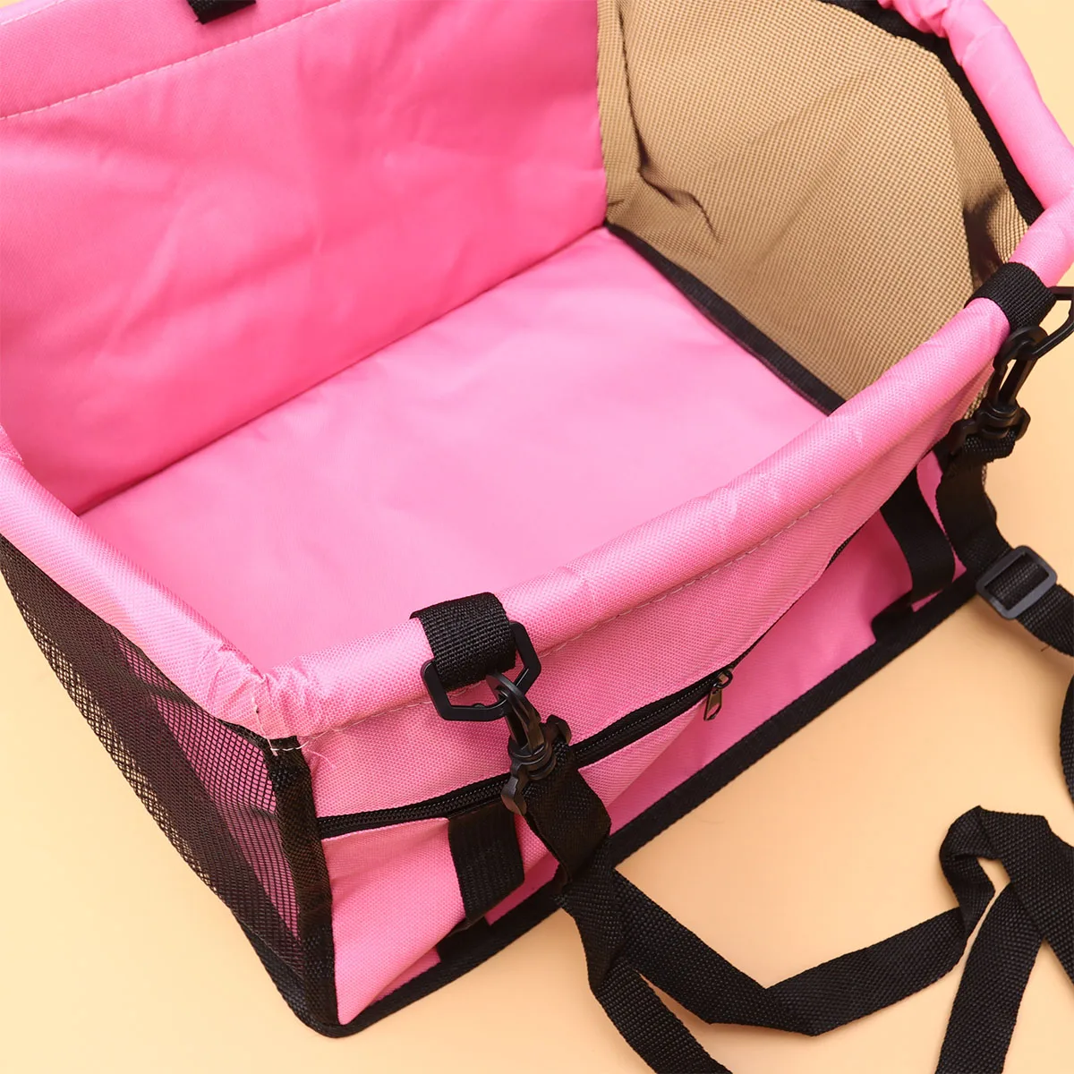 

Pet Cat Dog Carrier Waterproof Dog Seat Pet Travel Protector Dog Seat Basket Mesh Hanging Bag for Dogs Cats Pets (Pink)