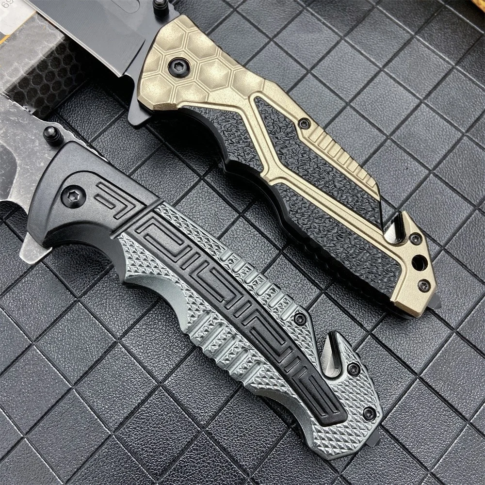 TAC Multifunctional Folding Pocket Knife Stonewash Blade Aluminium Alloy Handle Tactical EDC Knives Outdoor Camping Hunting Tool