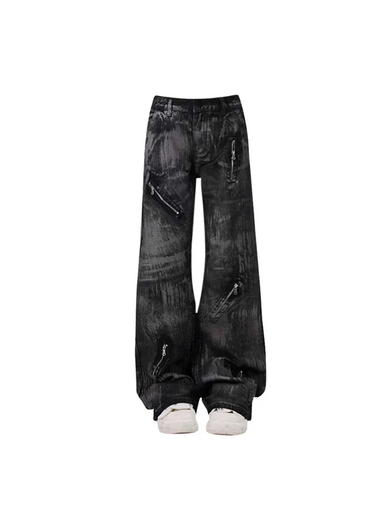 Mulheres y2k calças de brim oversize baggy harajuku 90s estética denim calças japonês 2000s estilo emo jean calças vintage roupas lixo