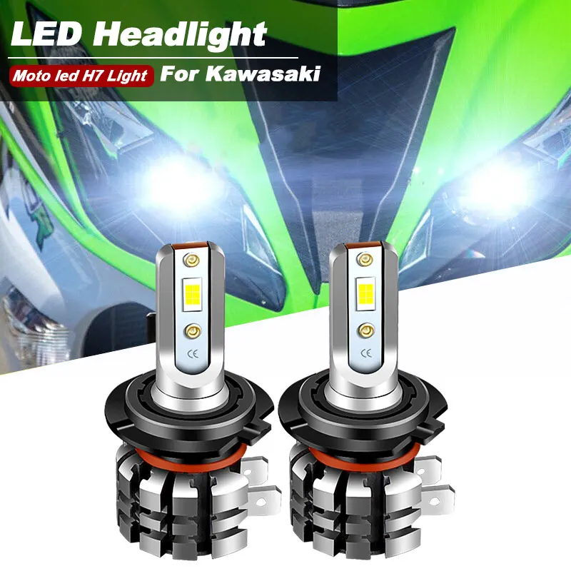 

2PCS Motorcycle H7 LED Headlight Bulbs 6000k 9600lm For Kawasaki Ninja ZX6R ZX636C 2003-2006 ,ZX636E 2013-2014 Moto White