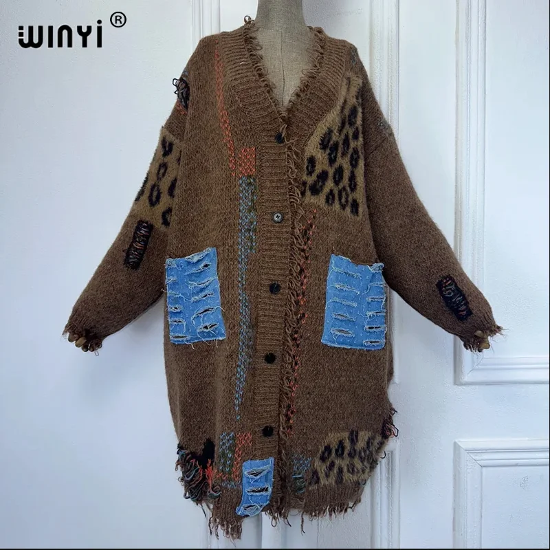 WINYI Winter Cardigan Tassel Embroidery Long Coat Muslim Woman Dresses Robe Abaya Dubai Luxury Middle East Female Kimono