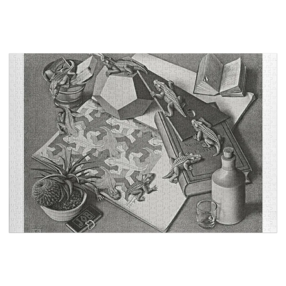 M. C. Escher, Reptiles, 1943, Dutch Artist, Maurits Cornelis Escher Print, Surrealism, Imp-Art, M. C. Escher Gift, Jigsaw Puzzle