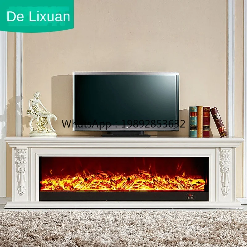 GZ-22 Electric Fireplace Curio Cabinet Simulation Fake European-Style Fireplace Mantel Solid Wood Fireplace TV Cabinet