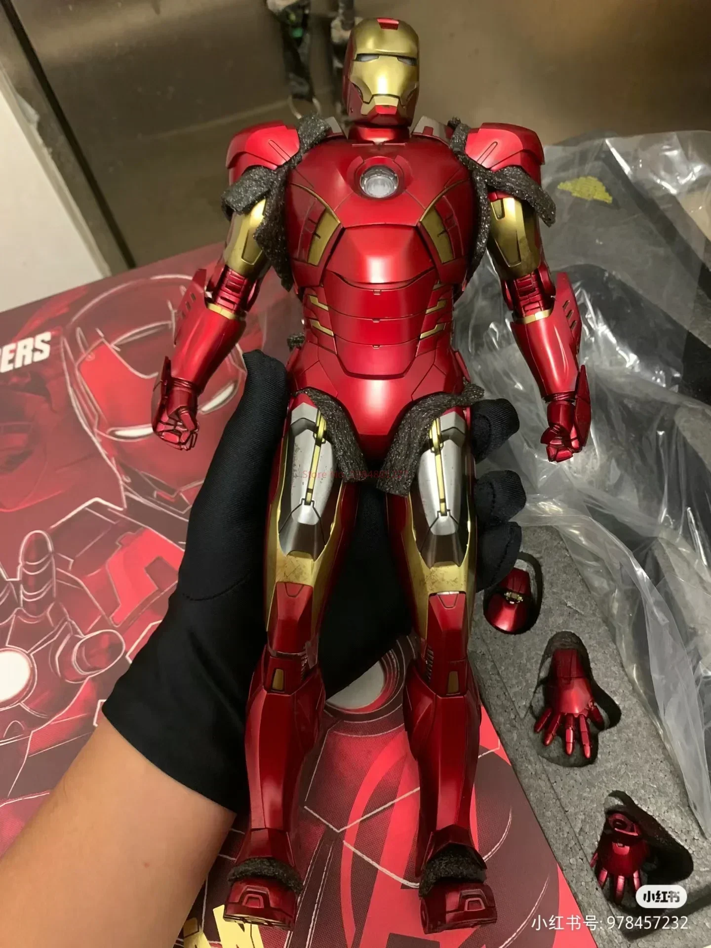 2024 Original 1/6 Mms500-d27 Marvel Avengers Alloy Iron Man Mk7 1/6 Anime Action Figure Collection Model Toys Kid Gifts