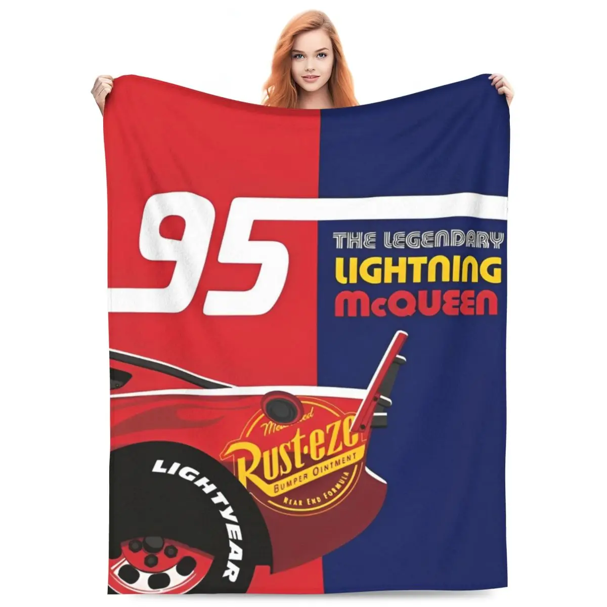 Soft Warm Blanket Picnic Pixar Lightning McQueen Cars Cartoon Bedding Throws Flannel Bedspread