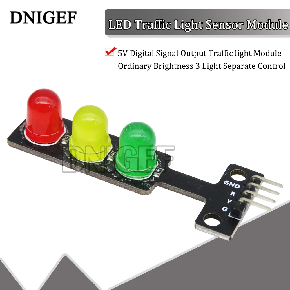 10PCS LED Traffic Light Sensor Module 5V Digital Signal Output Traffic light Module Ordinary Brightness 3 Light Separate Control