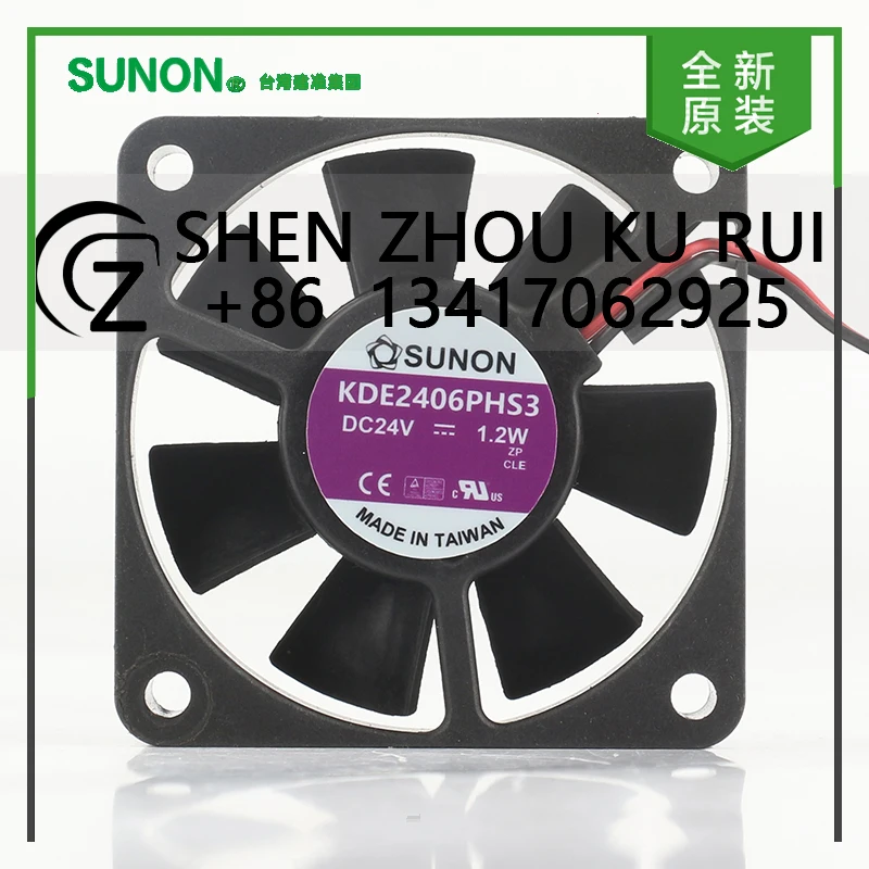 

Sunon 5V 12V 48V DC24V 1.2W AC EC 6015 60X60X15MM 6CM magnetic suspension silent inverter chassis 2-wire KDE2406PHS3 cooling fan