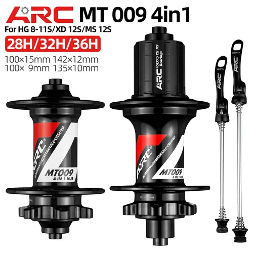ARC MT009 4 en 1 Hub 28H 32H 36H eje de rodamiento freno de disco ciclismo bicicleta de montaña rodamiento Hub HG MS XD accesorios de bicicleta