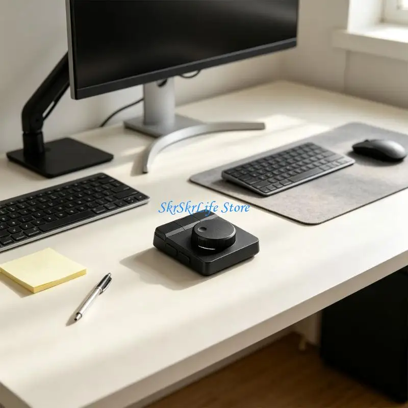 E65E D100H Fine-Adjustment Edit Tool for Photo and Video Work, Wireless Controller with Turn Wheel, Rechargeable Power and