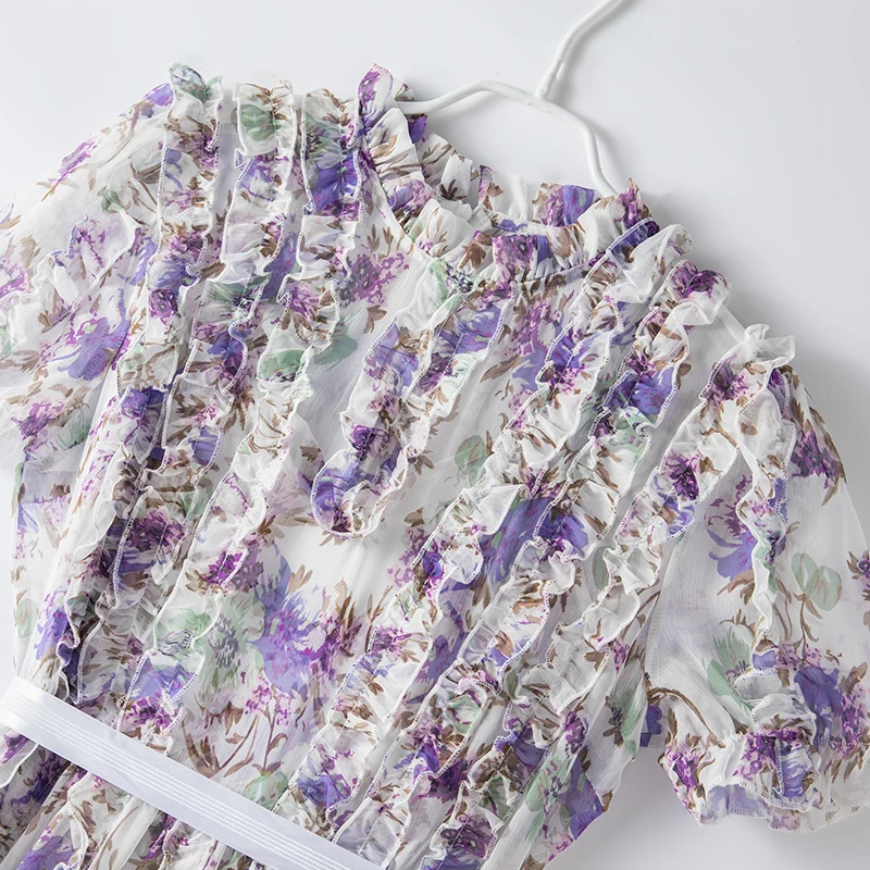 Grote Maat Fee Lange Dr Dames Zomer Nieuwe Sle Bloemen Kant Lantaarn Sve Vakantiekleding Koreaanse Sle Loose Fit Dr