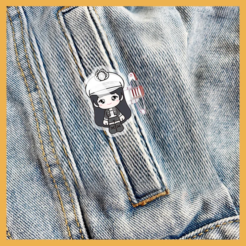 (G) I-DLE Lied Yuqi Cartoon Brosche Promi Peripherie gleichen Stil Clip