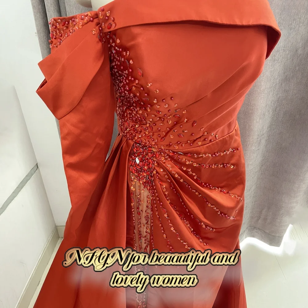 NFYN Off-shoulder Black Pageant Party Gown Luxury Pearls Evening Dress Formal Mermaid Sexy Prom Dresses robe de bal Customized
