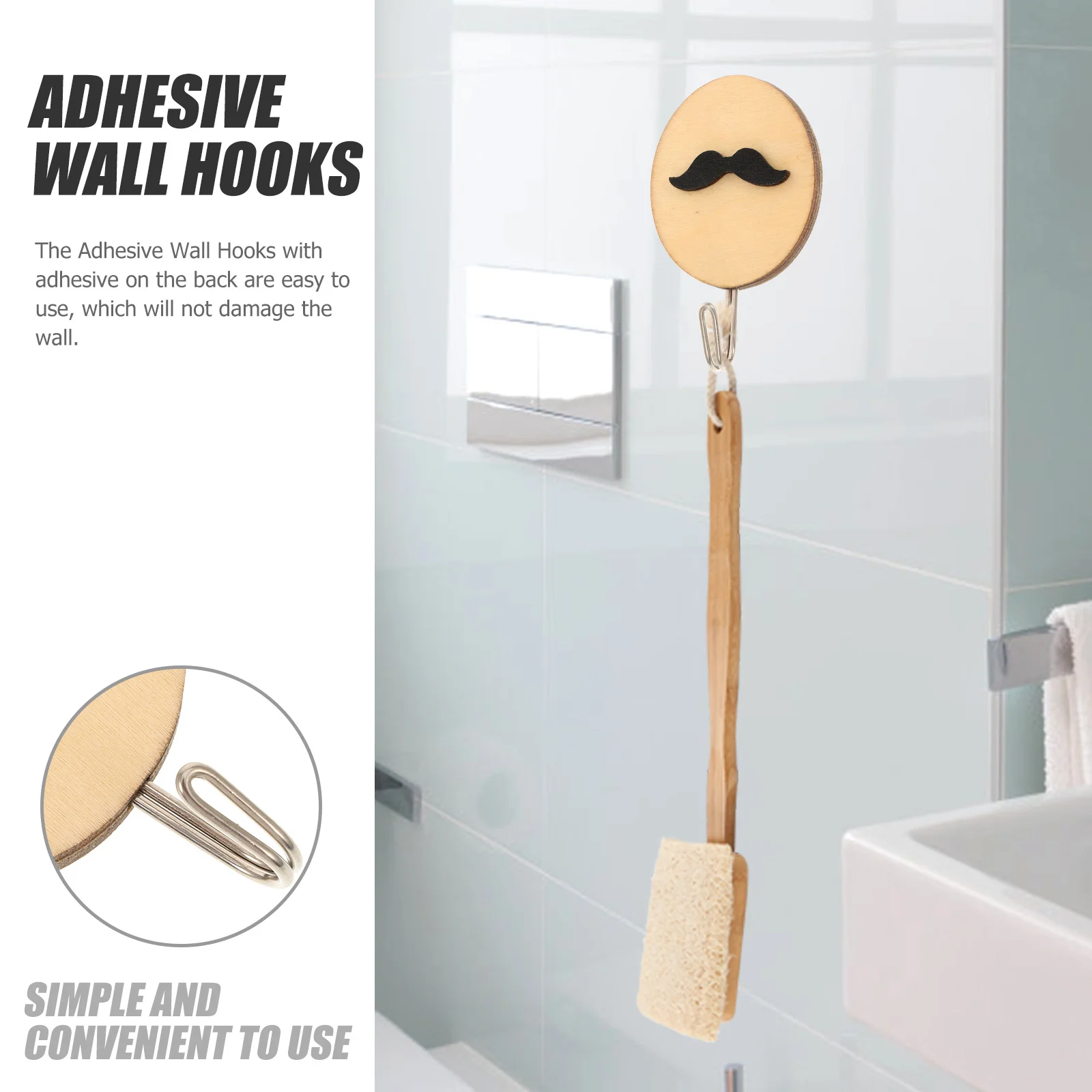 

4 шт. клейкие настенные крючки с мультяшным дизайном, деревянные прочные палочки, многофункциональные для кухни, ванной комнаты, полотенец, ключи, халат, пальто, шляпа, крючки для детей