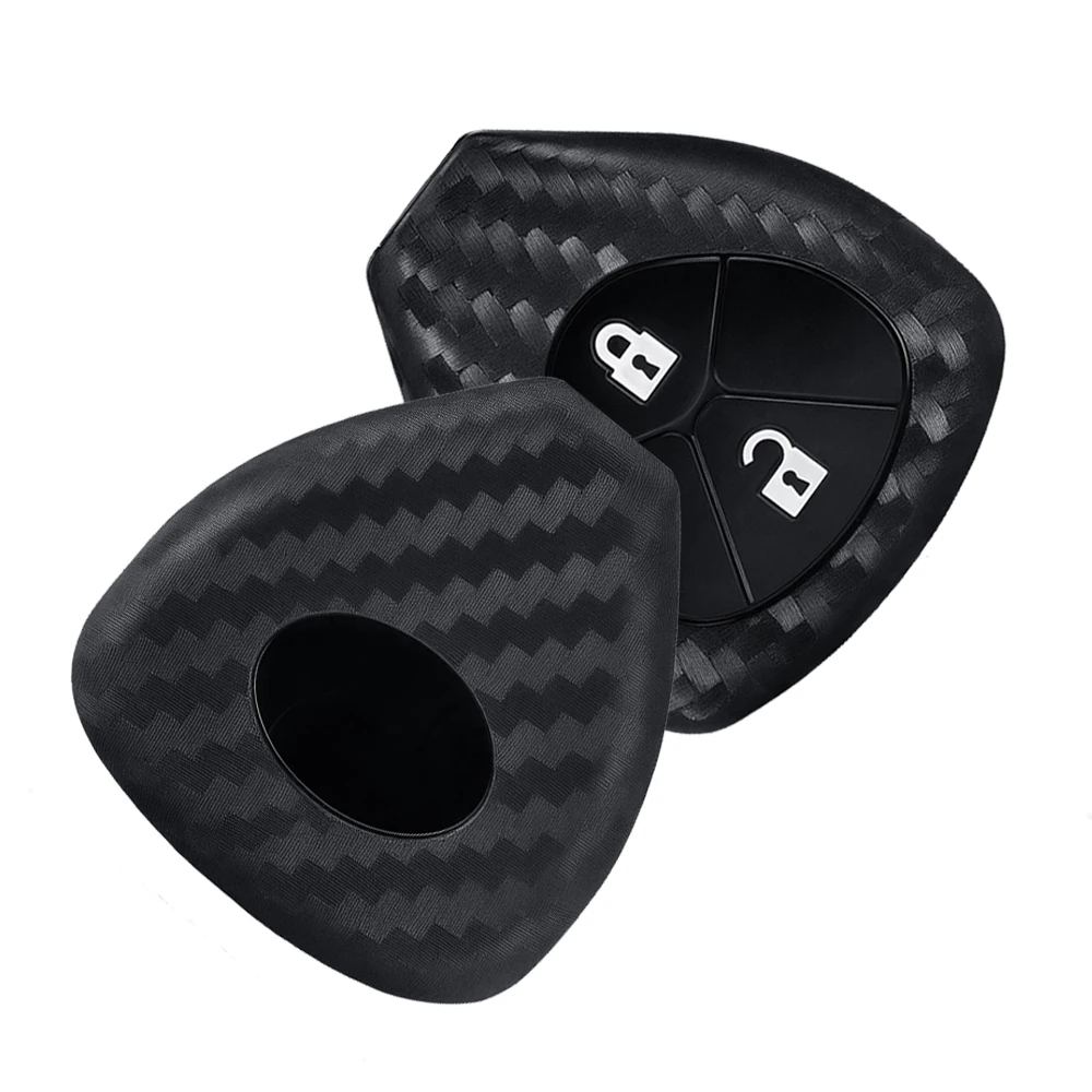 Carbon Silicone Car Key Case Cover For Toyota Auris HiLux Corolla Fortuner Prado Verso Camry Yaris Vitz Vios Ractis 2/4 Button