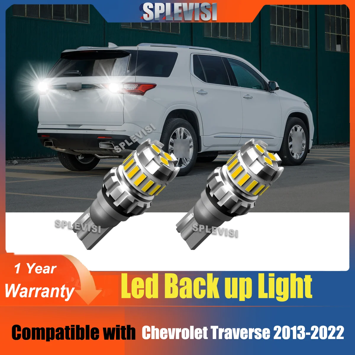 

2x W16W LED Reverse Light Backup Lamp 6000K Xenon White For Chevrolet Traverse 2013 2014 2015 2016 2017 2018 2019 2020 2021 2022