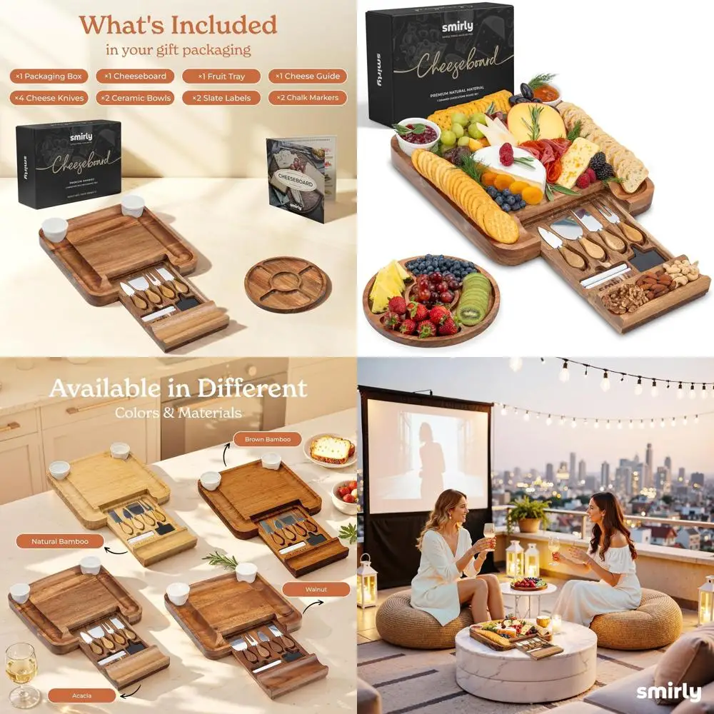 

Набор больших сырных досок из дерева акации — идеальный подарок на новоселье, свадьбу или день рождения для пар и женщин