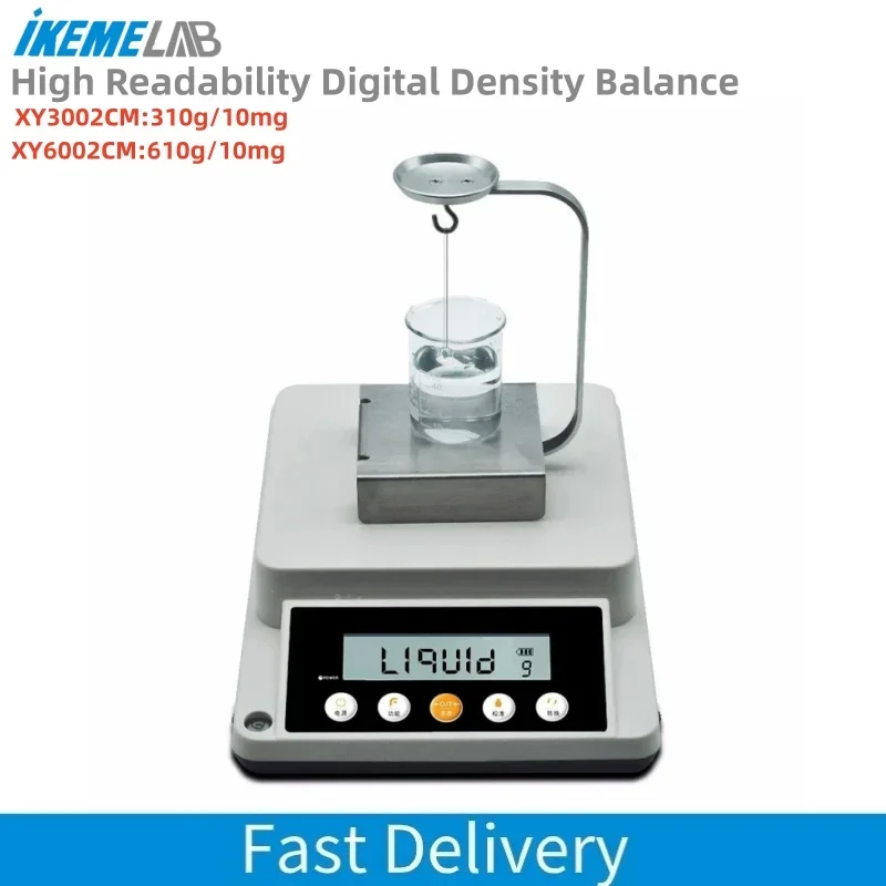 IKEME High Readability Digital Density Balance 610g/0.01g Electronic Density Scale Lab Liquid Powder Oil Testing Density Meter
