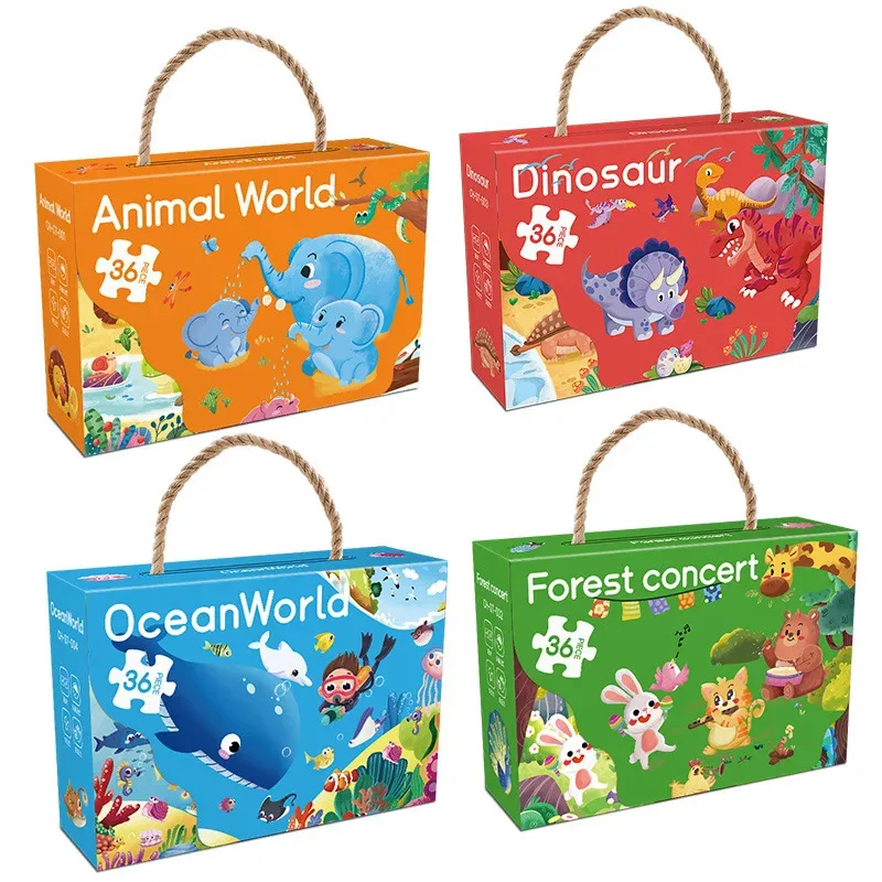 

TEMIKIDS 36 Pieces Jigsaw Puzzle Assembling Picture Cartoon Animals Decompression Toy for Adult Children Kids Educational Gifts