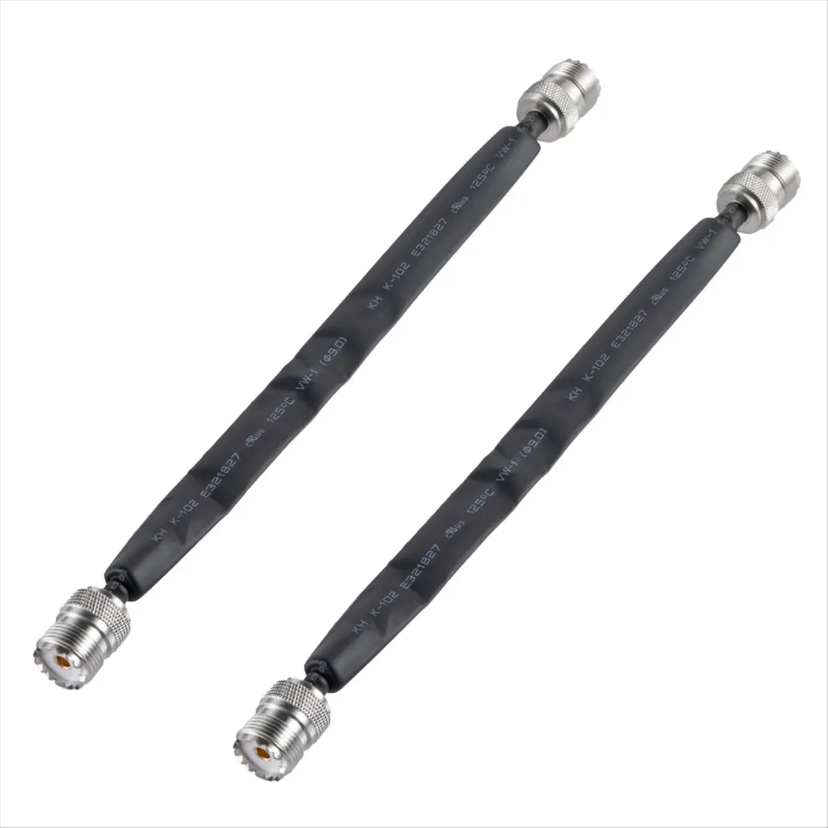 “QUALITY EXCELLE“2PCS Door/Window Pass Through Flat Coaxial Cable 50 Ohm SO239 UHF Female to UHF Female Pigtail Cable