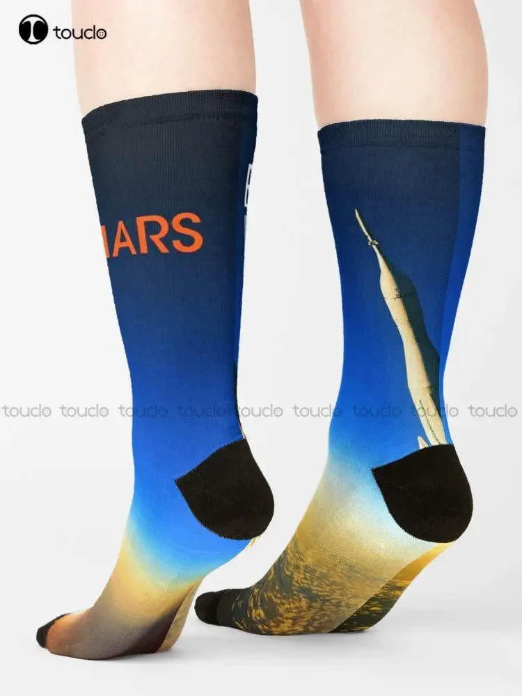 Artemis 1 Sls Rocket 2022 Launch — Space Poster Space Art Socks Women Socks 360° Digital Printing Custom Gift Streetwear