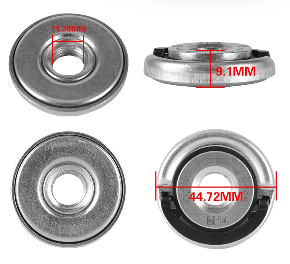M14 Winkelschleifer, Schnellspanner, selbstsichernder Schleifer, Pressplatte, Flanschmutter, Power Chuck zum Austausch/Befestigen von Trennscheiben – Detail 6