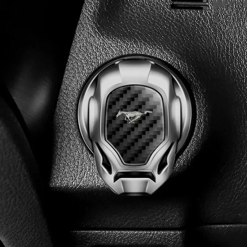 Car Interior One Button Start Stop Protective Cover Accessories For Ford Mustang GT 2005 2006 2008 350 500 2015 2017 2018 SHELBY - view 2