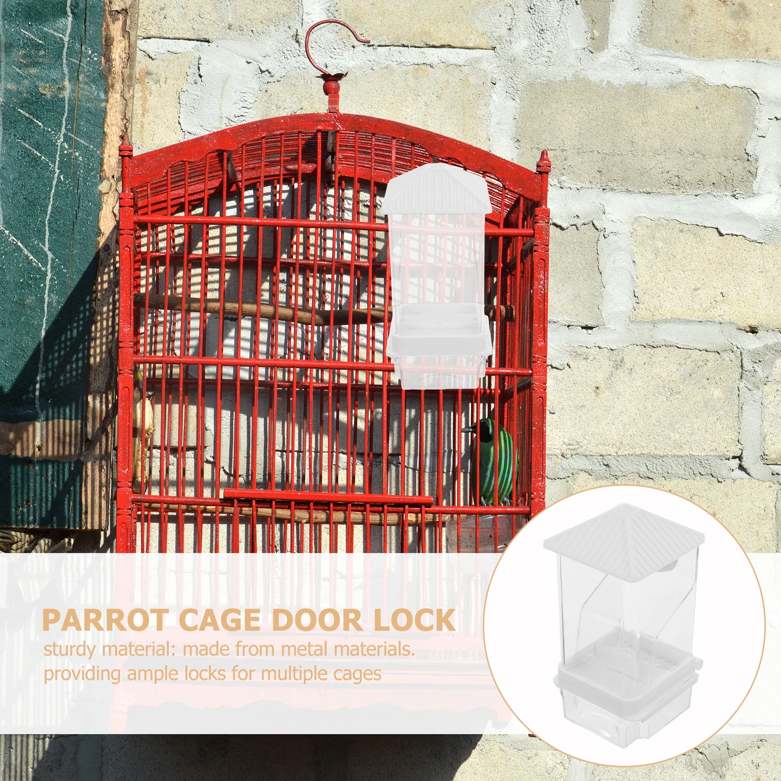 

Automatic Bird Feeder No-Spill Plastic Parrot Feeding Box Budgie Lovebird Food Dispenser Pet Birdcage Accessory