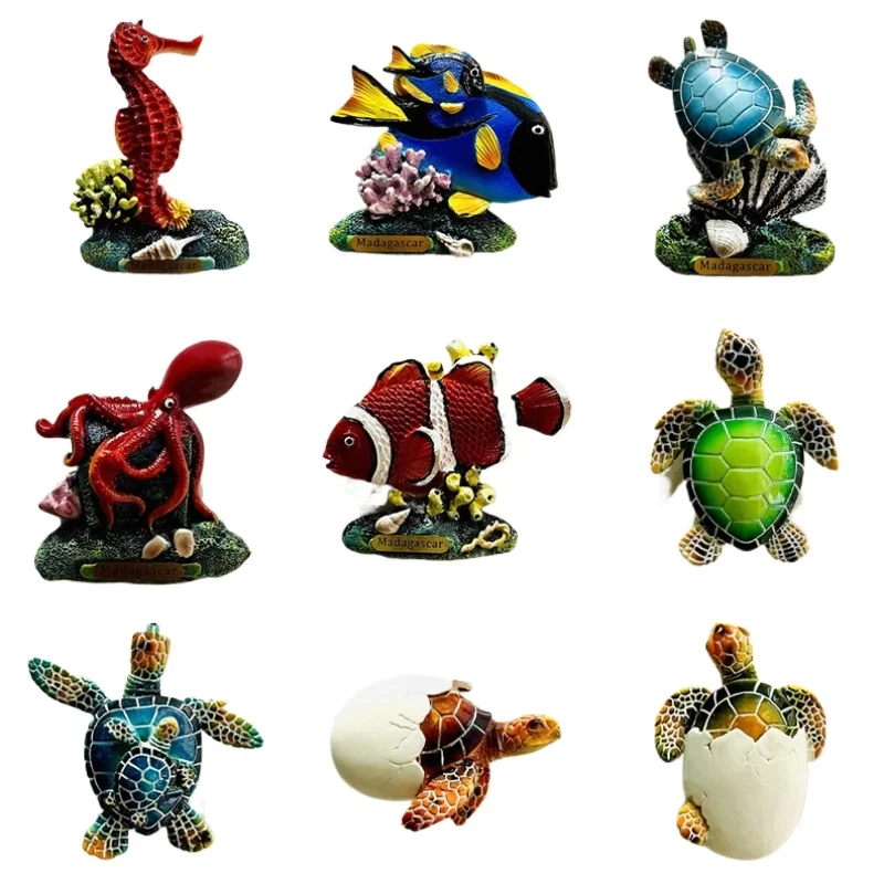 

Madagascar Fridge Magnets Whiteboard Message Board Decorative Travel Souvenir Fish Turtle Refrigerator Sticker Kitchen Decor