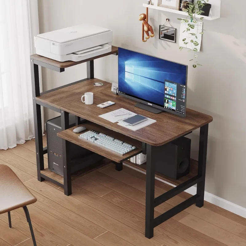 Simple design Metal support board Desk capaciousness Printer Home writing desk Office table for Bedroom Assembled version