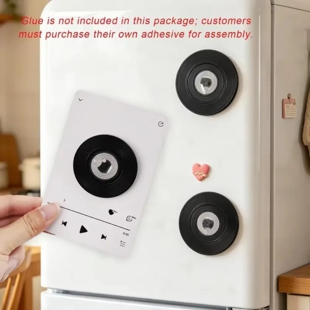 Vinyl Record NFC Fridge Magnet Rotate Base NFC Chip Built Vinyl Record Decor Magnet Back Music Trigger Sticker For Home Decor